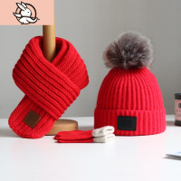HUAYANGTU宝宝帽子秋冬季儿童帽子围巾男童女童时尚套头帽围脖小孩毛线帽潮帽子童