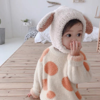 HUAYANGTU婴儿帽子秋冬可爱宝宝护耳帽6-24个月儿童加厚毛绒保暖帽男女童帽帽子童