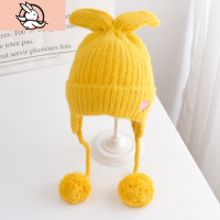 HUAYANGTU女童帽子宝宝秋冬毛线帽冬天护耳可爱超萌儿童公主韩版男童韩版潮帽子童