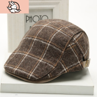 HUAYANGTU婴儿贝雷帽英伦风格子套头秋冬季毛呢小童帽子前进帽男宝宝小礼帽帽子童