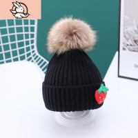HUAYANGTU宝宝帽子秋冬季5儿童毛线帽可爱超萌大毛球男女童护耳1婴儿针织帽帽子童