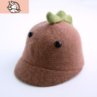 HUAYANGTU儿童帽子秋冬毛小礼帽男童可爱卡通恐龙马术帽鸭舌宝宝帽子潮帽子童