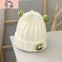 HUAYANGTU秋冬儿童帽子青蛙保暖针织帽女宝宝可爱卡通毛线帽子潮男童套头帽帽子童