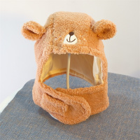 HUAYANGTU儿童帽子围巾一体防风护耳帽子男女童宝宝秋冬季套头帽包头帽保暖帽子童