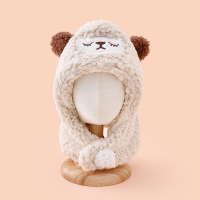 HUAYANGTU秋冬季新款儿童围巾一体帽子宝宝男童女童可爱超萌保暖婴儿护耳帽帽子童