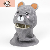 HUAYANGTU冬季儿童帽子围巾一体加厚防风男宝宝口罩帽女童护耳帽小孩围脖帽帽子童