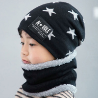 HUAYANGTU儿童帽子冬季男童潮毛线保暖帽秋冬天女加绒围巾护耳宝宝帽子套装帽子童