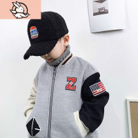 HUAYANGTU儿童帽子男潮秋冬季保暖毛绒鸭舌帽男童女童宝宝羔绒棒球帽韩版帽子童