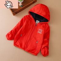 HUAYANGTU男童冲锋衣外套春秋款男儿童秋装风衣2021新款加绒加厚中大童夹克风衣童