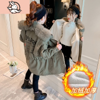 HUAYANGTU女童加绒外套秋冬装2020新款洋气网红女孩加厚风衣儿童冬季棉衣潮风衣童