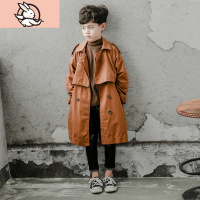 HUAYANGTU男童春装外套2021年新款儿童春秋款中大童中长款风衣男孩韩版潮牌风衣童
