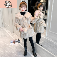 HUAYANGTU女童加厚外套冬季装2020新款儿童貂毛皮草大衣12大童15岁女孩风衣风衣童