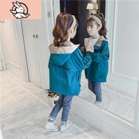 HUAYANGTU女童风衣2021新款春秋收腰韩版洋气儿童上衣黑色女孩外套春季童装风衣童