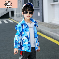 HUAYANGTU男童冲锋衣外套儿童韩版6风衣夹克8中大童防风衣3-15岁男孩上衣潮风衣童