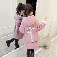 HUAYANGTU女童秋冬外套2020新款加厚双面穿羔毛大衣中大童韩版洋气风衣潮风衣童