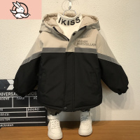 HUAYANGTU男童加绒外套秋装2020新款洋气小儿童秋冬棉衣加厚风衣男孩派克服风衣童