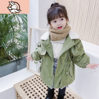 HUAYANGTU女童加绒风衣外套2020新款秋冬装中长款保暖女宝宝加厚派克服上衣风衣童