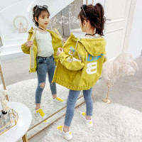 HUAYANGTU女童外套2021新款春秋装儿童洋气棉布上衣小女孩休闲韩版风衣外穿风衣童