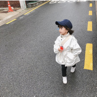 HUAYANGTU女童时髦外套秋冬款韩版儿童百搭休闲风衣中小童女宝宝收腰夹克潮风衣童