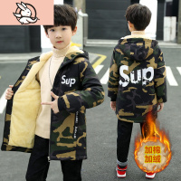 HUAYANGTU男童加绒外套秋冬装潮童洋气kk加厚风衣2020新韩版帅气中大儿童装风衣童