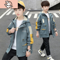 HUAYANGTU男童春秋外套2021新款中大童洋气春装儿童帅气风衣潮童装男孩上衣风衣童
