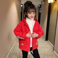 HUAYANGTU女童外套加厚冬装棉衣2020新款儿童春秋装中大童棉服夹棉加绒风衣风衣童