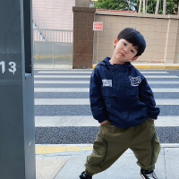 HUAYANGTU男童帅气短外套春款中小童运动风衣宝宝洋气运动衣潮牌风衣童