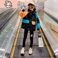 HUAYANGTU女童风衣外套春秋装2021年新款儿童洋气时髦运动服大童防风冲锋衣风衣童