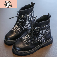 HUAYANGTU女童靴子冬2020年新款英伦风马丁靴小女孩女童鞋皮软底儿童短靴运动休闲鞋