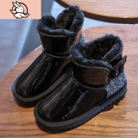 HUAYANGTU女童鞋长毛绒雪地靴2020秋冬新款加绒加厚短靴防滑保暖儿童马丁靴运动休闲鞋