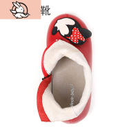 HUAYANGTU女童黑色皮靴马丁靴2020冬季头层加绒儿童棉鞋小公主宝宝短靴运动休闲鞋