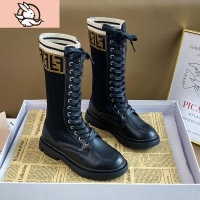 HUAYANGTU女童马丁靴2021年新款秋冬长靴高筒靴软底加绒皮二棉儿童鞋靴子运动休闲鞋