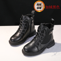 HUAYANGTU女童马丁靴2020年秋冬新款儿童鞋公主靴子加绒棉鞋英伦风男童短靴运动休闲鞋