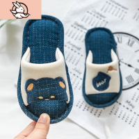 HUAYANGTU儿童拖鞋棉麻女童男童春秋室内家居家防滑软底亚麻小孩四季棉布拖运动休闲鞋