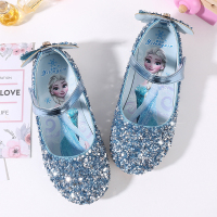 HUAYANGTU女童公主鞋秋季新款小女孩水晶软底儿童亮片单鞋平底爱莎表演童鞋运动休闲鞋