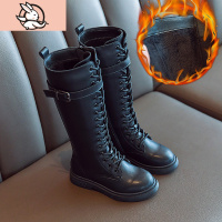 HUAYANGTU女童靴子马丁靴2020年新款加绒儿童鞋长靴长筒中筒大童高筒秋冬季运动休闲鞋