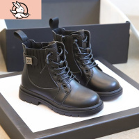 HUAYANGTU女童鞋马丁靴2020年秋冬新款英伦风儿童短靴加绒皮靴学生黑色靴子运动休闲鞋