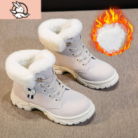 HUAYANGTU女童靴子2020新款秋冬季加绒儿童马丁靴短靴中大童雪地棉鞋女童鞋运动休闲鞋