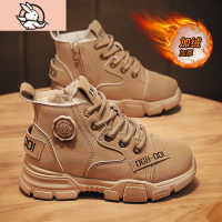 HUAYANGTU男童鞋子秋冬款2021新款中大童13岁跑步运动冬季加绒保暖儿童棉鞋运动休闲鞋