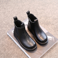 HUAYANGTU女童鞋儿童马丁靴短靴2020年新款秋冬季加绒公主软皮靴子网红洋气运动休闲鞋