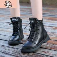 HUAYANGTU女童马丁靴加绒冬季棉靴厚棉皮靴儿童鞋子英伦风时尚潮流冬款短靴运动休闲鞋