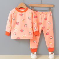 HUAYANGTU女童保暖内衣套装加绒秋冬季儿童睡衣宝宝中领加厚小童女孩保暖衣套装童