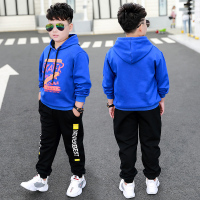 HUAYANGTU胖童卫衣套装加肥加大码新款中大童休闲连帽宽松12岁胖男孩春秋装套装童