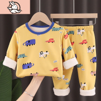 HUAYANGTU小童保暖内衣套装加绒加厚婴儿衣服女宝宝秋衣秋裤男儿童秋冬装潮套装童