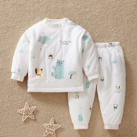 HUAYANGTU哈咪奇男女宝宝夹棉保暖套装婴幼儿加厚内衣儿童棉袄内穿棉衣冬装内衣童