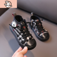 HUAYANGTU2020冬季新款韩版儿童加绒帆布鞋格子中性鞋男女童中邦休闲棉鞋帆布鞋儿童帆布鞋