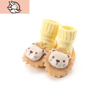 HUAYANGTU婴儿袜子加厚秋冬季宝宝铃铛学步袜儿童地板袜防水防滑软底0-2岁袜