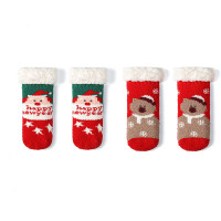 HUAYANGTU宝宝厚袜子加绒超厚绒儿童幼童地板袜睡觉婴儿毛绒加厚防滑保暖袜