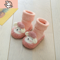 HUAYANGTU地板袜宝宝秋冬款防滑婴儿学步鞋加厚底隔凉长筒男女童袜保暖儿童袜