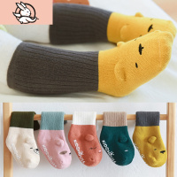 HUAYANGTU婴儿袜子冬季棉加厚款保暖宝宝中长筒袜卡通儿童毛圈地板袜防滑袜